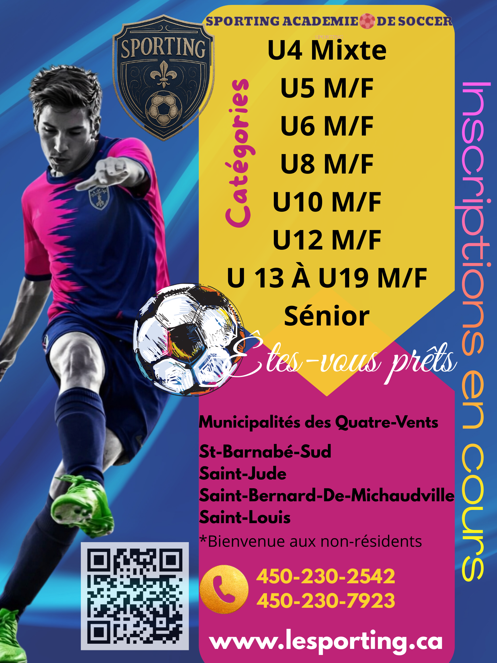 Intérêt d’inscription – Sporting Académie de Soccer